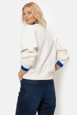 Clearance Beige Boxy Sweater Met Stiksels En Ballonmouwen Dames Truien & Cardigans