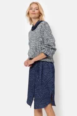 Sale Beige Gebreide Pull Met Effen Boorden Dames Truien & Cardigans