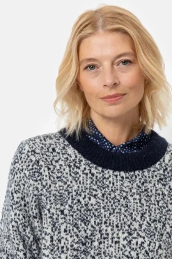 Sale Beige Gebreide Pull Met Effen Boorden Dames Truien & Cardigans