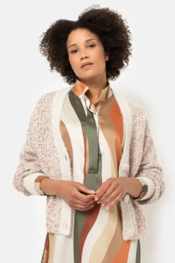 Best Beige Gemeleerde Korte Cardigan Met Knopen Dames Truien & Cardigans
