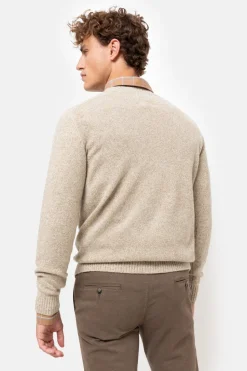 Shop Beige Heren Sweater Met Ronde Hals Heren Sweaters & Cardigans
