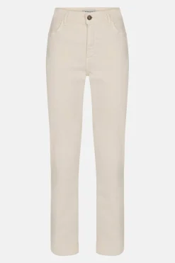 Outlet Beige Slim Fit Broek Met Rechte Broekspijpen Dames Broeken & Jeans