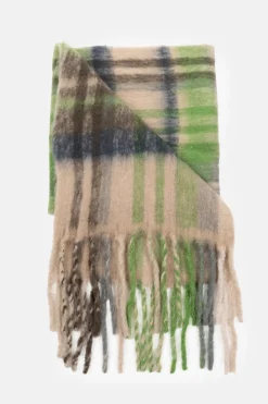 Clearance Beige Wintersjaal Met Blauwe En E Strepen Dames Accessoires