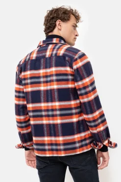 Cheap Blauw Geruit Regular Fit Overhemd Heren Hemden