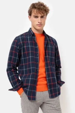 Best Blauw Regular Fit Overhemd, Groen Geruit Heren Hemden