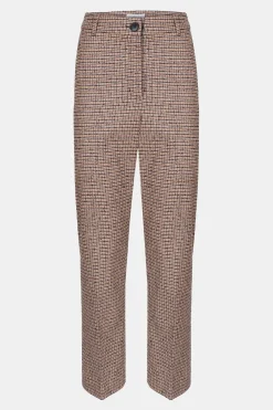 Flash Sale Blauw-Bruin Geruite 7/8 Broek Met Regular Fit Dames Broeken & Jeans