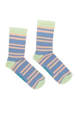 Shop Blauw-Oranje Gestreepte Dames Sokken Dames Accessoires
