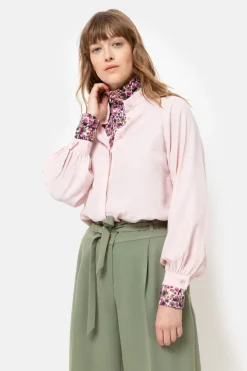 Best Blouse Met Overslag En Broderie Dames Blouses