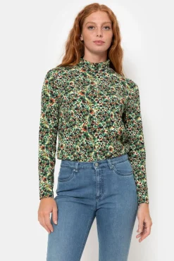 Flash Sale Bruin Gebloemde Sous-Pull Voor Dames Dames T-Shirts & Tops