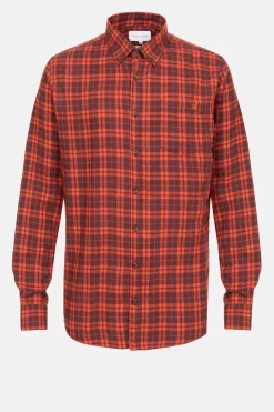 Fashion Bruin Geruit Regular Fit Mannenhemd Heren Hemden