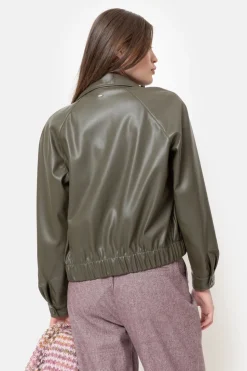 Sale Bruine Korte Faux Leather Jas Voor Dames Dames Jassen & Blazers