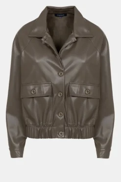 Sale Bruine Korte Faux Leather Jas Voor Dames Dames Jassen & Blazers