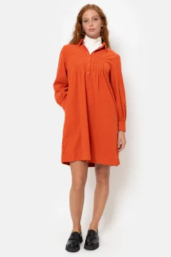 Best Sale Bruine Korte Hemdjurk Met Lange Mouwen Dames Jurken