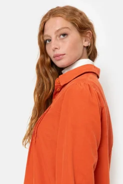 Best Sale Bruine Korte Hemdjurk Met Lange Mouwen Dames Jurken