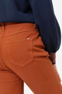 Flash Sale Bruine Regular Fit Damesbroek Met 7/8 Lengte Dames Broeken & Jeans