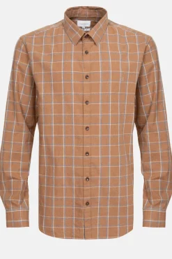 Flash Sale Camel Geruit Mannenhemd Met Regular Fit Heren Hemden