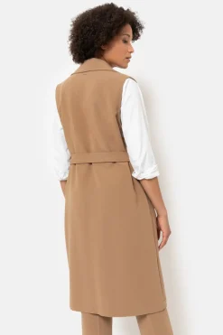 Discount Camel Mouwloos Damesvest Met Col Revers Dames Jassen & Blazers