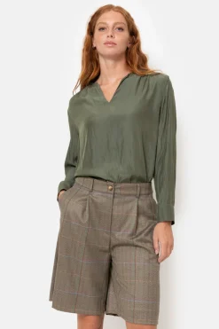 Discount Damesblouse Met Smock En Lange Mouw Dames Blouses