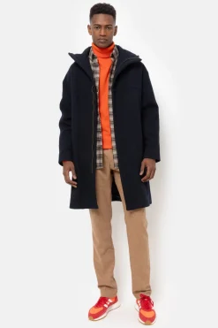 Cheap Donker E Herenmantel Met Kap En Rits Heren Jassen & Blazers