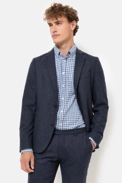 Clearance Donker E Korte Herenblazer Met Krijtstreep Heren Jassen & Blazers