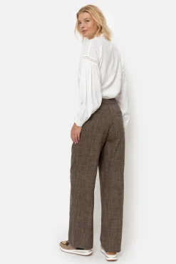 Store Donker E Loose Fit Broek Met Tweedlook Dames Broeken & Jeans