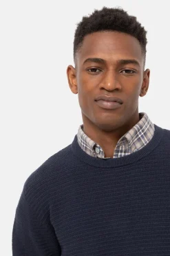 Flash Sale Donker E Sweater Met Jacquard Strepen Heren Sweaters & Cardigans