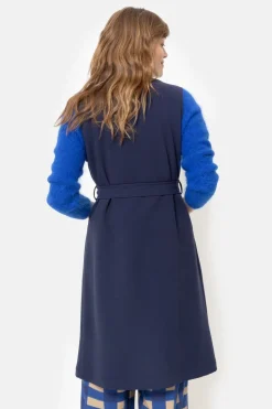 Online Donker Mouwloos Damesvest Met Col Revers Dames Jassen & Blazers