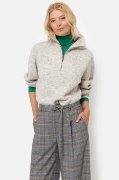 Flash Sale Donkerbruin Geruite Broek Met Wijde Broekspijp Dames Broeken & Jeans