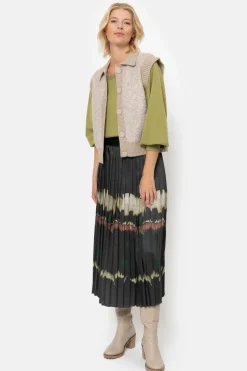 Shop Donkergrijze Plooirok Met Tie-Dye Strepen Dames Rokken