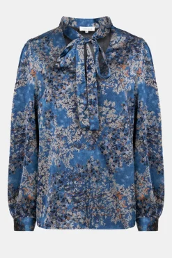 Flash Sale E Blouse Met Strik En Grijze Bloemenprint Dames Blouses