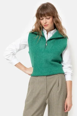 New E Dames Debardeur Met Ritskraag Dames Truien & Cardigans