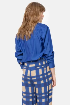 Best E Damesblouse Met Smock En Lange Mouw Dames Blouses