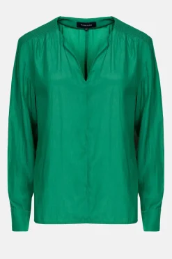 Hot E Damesblouse Met Smock En Lange Mouw Dames Blouses