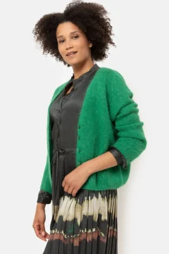 Fashion E Harige Cardigan Met V-Hals En Knopen Dames Truien & Cardigans