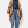 Store E Poncho Met Blauw-Oranje Strepen Dames Accessoires