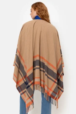 Store E Poncho Met Blauw-Oranje Strepen Dames Accessoires