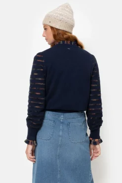 Sale E Pull Met Lange Semitransparante Mouwen Dames Truien & Cardigans