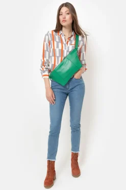 Flash Sale Ecru Damesblouse Met Blauwe Strepen Dames Blouses