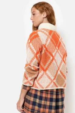 Cheap Ecru Geruite Dames Pull Met Hoge Kraag Dames Truien & Cardigans
