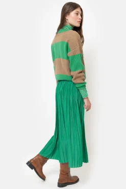 Store Gebreide Pull Met Bruine Color Blocks Dames Truien & Cardigans