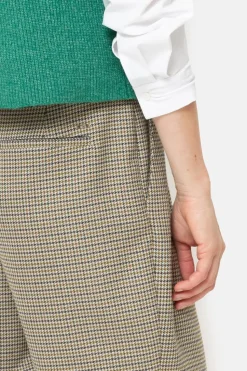 New Geruite E Tapered Broek Met Bandplooi Dames Broeken & Jeans