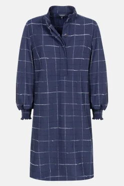 Fashion Geruite Jurk Met Lange Pofmouwen Dames Jurken