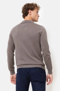 Discount Grijze Mannentrui Met Polokraag En Knopen Heren Sweaters & Cardigans