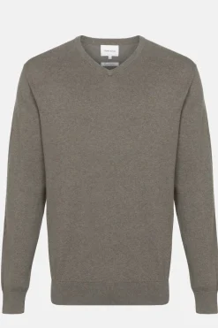 Best Sale Grijze Tricot Mannentrui Met V-Hals Heren Sweaters & Cardigans