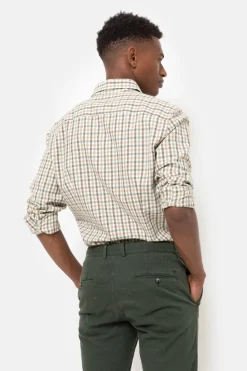 Fashion Groen Geruit Slim Fit Hemd, Lange Mouwen Heren Hemden
