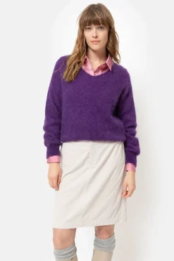 Store Harige E Pull Met V-Hals En Lange Mouwen Dames Truien & Cardigans