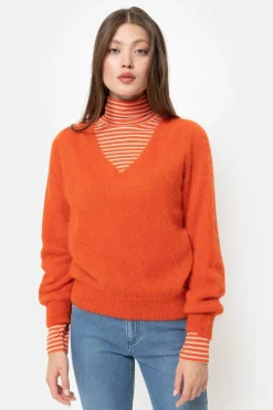 Cheap Harige Pull Met V-Hals En Lange Mouwen Dames Truien & Cardigans