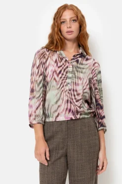 Flash Sale Kaki Boxy Bloesje Met Cropped Mouwen Dames Blouses