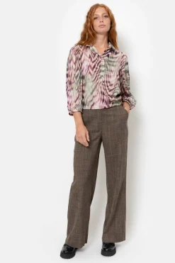 Flash Sale Kaki Boxy Bloesje Met Cropped Mouwen Dames Blouses