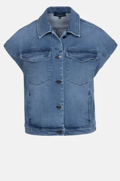 Sale Kort Jeans Jasje Zonder Mouwen Dames Jassen & Blazers